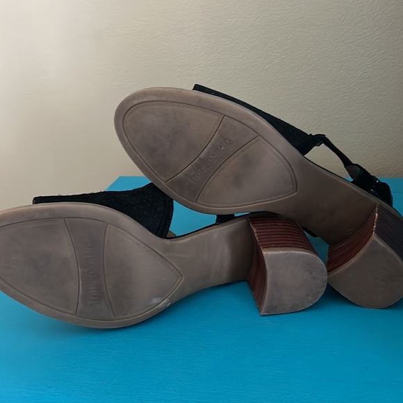 Franco Sarto peep toe sandals, black size 8 - Picture 4 of 4